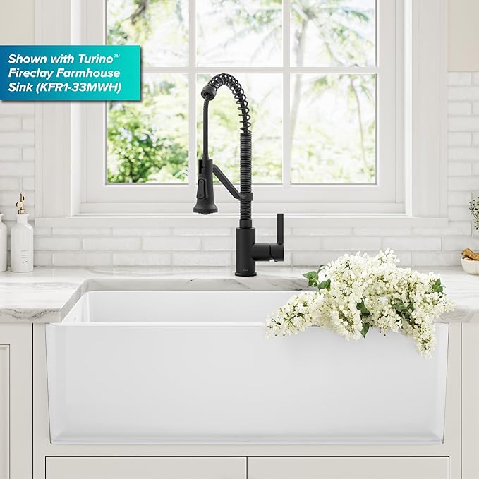 KRAUS Britt Commercial Style 2-Function Single Handle Pull Down Kitchen Faucet in Matte Black, KPF-1693MB