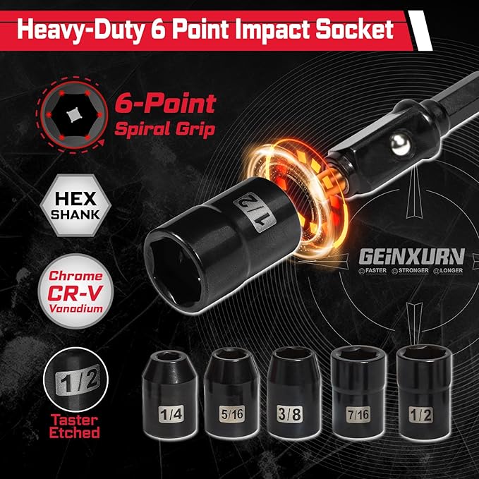 42Pcs Tools Set Packaged with Heavy-duty Tool Box, Include Screwdriver Bits, Bit Holder, Sockets, Socket Adapter, Step Drill, Socket Driver and Ratchets Screwdriver for Home Repairs