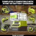 5000mAh High-Capacity Replacement for Ryobi 18V Battery P102 P103 P104 P105 P107 P108, Compatible with Ryobi ONE+ 18V Cordless Power Tools and Charger(Transparent)