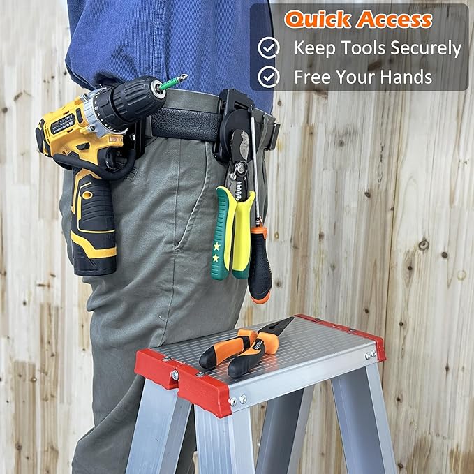 MUTUACTOR Magnetic Tool Belt Clip,Anti-Slip Magnet Tool Holder for Belt,Strong Magne Clip Tool Belt Accessories for Hammer Screwdrivers Adjustable Wrench Magnetic Tools and Hardware(2 Set)