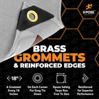 30' x 30' Super Heavy Duty 16 Mil Silver/Brown Poly Tarp Cover - Thick Waterproof, UV Resistant, Rip and Tear Proof Tarpaulin with Grommets and Reinforced Edges - by Xpose Safety