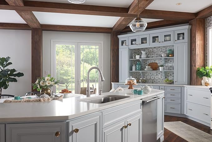 Moen 87014EWSRS Essie MotionSense Wave One-Handle Touchless Kitchen Faucet with Pull Down Sprayer and Soap Dispenser, Spot Resist Stainless