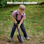 31" Compact Garden Shovel with D-Grip Handle - Rust-Proof Lightweight Metal Tool for Raised Beds, Tight Spaces & Emergency Use (Kids/Adults Friendly), Black