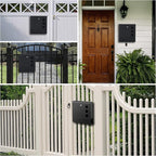 KYODOLED Locking Mailbox Wall Mount, Locked Mail Boxes, Mailbox with Key Lock for Outside, Large Capacity Drop Box for Newspapers, 13 x 3.4 x 11.8 Inch, Black