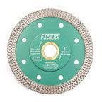 Diamond Porcelain Saw Blade, 4"/105MM Super Thin Dry Wet Cutting Disc with X Teeth Turbo Mesh Rim,for Ceramic Tile Porcelain Granite Marbles