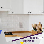 ENERLITES, Nickel Elite Series Decorator Receptacle Outlet Child Safe Tamper-Resistant, Self-Grounding, 2-Pole, Residential Grade, 15A 125V, UL Listed, 61501-TR-NK