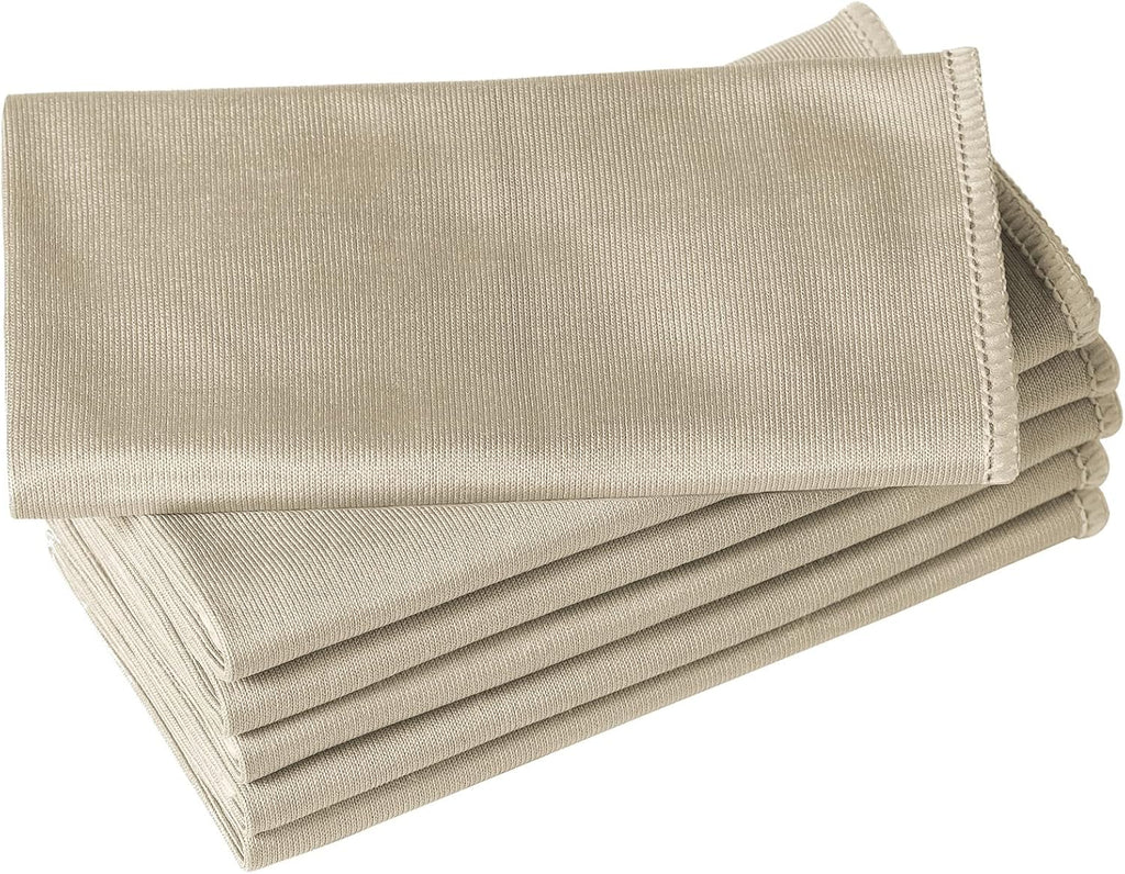 6 Pack Microfiber Glass Cleaning Cloth, 16 Inch X 16 Inch, Lint Free Quickly Clean Window, Glasses, Windshields, Mirrors, and Stainless Steel, Camel