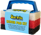STAR BRITE Scrub Pad Kit - 3 Different Textured Scouring Pads & Interchangeable Handle (040023PW)
