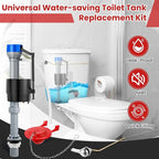 Saillong Universal Toilet Flusher Replacement Kit, Fill Valve, 2-Inch Flapper, Side Mount Handle Lever, Water-Saving, Adjustable Toilet Repair Kit Inside Tank, Easy to Install(1 Set,Blue Grey, Red)