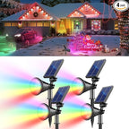 RGB Halloween Solar Lights Outdoor, 2 Modes Solar Spotlights Outdoor Waterproof, Adjustable Solar Color Changing Lights for Yard Garden Holiday Christmas Decorations- 4 Pack (Multicolor)