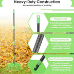 Leaf Rake for Lawn, Heavy Duty 16.5” Wide Large Plastic Garden Rake for Yard Garden Grass Turf Debris Mulch Thatch Pine Needles Leaves, 60” Long Handle,Light Weight Gardening Landscaping Tool for Kids