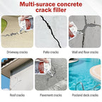 2 PCS Concrete Crack Filler, Cement Crack Repair Sealant, Self Leveling Concrete Filler for Driveways, Walkways, Patios, Outdoor Joint Repair Waterproof