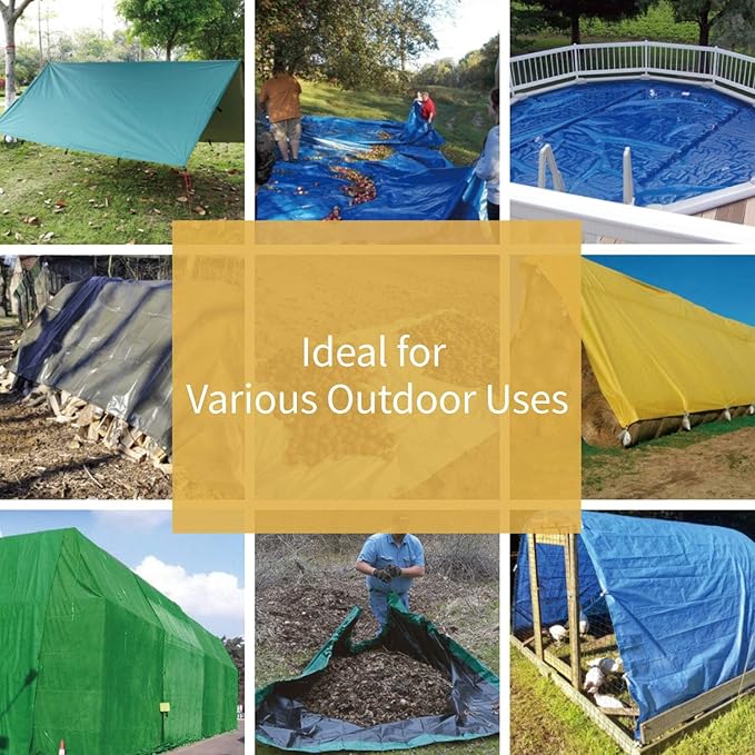 GUARD SHIELD Heavy Duty Tarp 30x40 Feet Green Multi Purpose Thick Waterproof Poly Tarp Cover 10mil