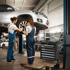 7-Drawer Rolling Tool Chest with Wheels, Tool Box with Locking System and Sliding Drawers, Heavy Duty Tool Box Organizer for Garage, Warehouse, Workshop (Black)