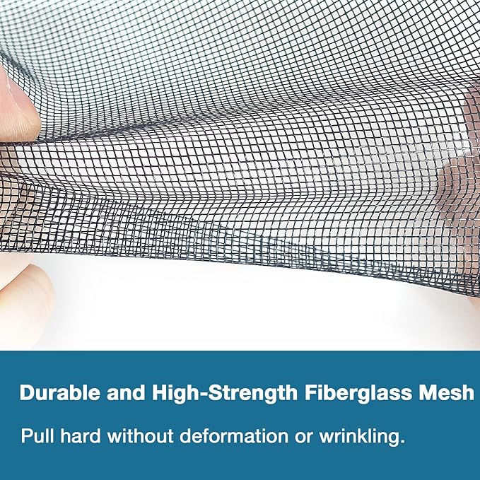 NeatiEase Window Screen Roll, 72"x50' Adjustable Flexible Fiberglass Screen Door Mesh - DIY Replacement Kit for Patio Porch Door Windows and Sliding Screen Doors(Gray)