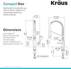 KRAUS Bolden 18-Inch Single Handle Spot Free Stainless Steel/Matte Black Commercial Style Pull-Down Kitchen Faucet with Dual Function Sprayer, KPF-1610SFSMB (Pack of 1)