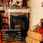 SUNSGNE G40 Orange Incandescent Replacement Light Bulbs, 25 Pack Globe Light Bulbs for E12 Outdoor String Lights, C7/E12 Candelabra Base, 5 Watt, Orange