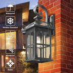 Darkaway 2pcs Large Outdoor Wall Light, 22inch Exterior Light Fixture with Seeded Glass, Aluminum Outside Lights Sconces Exterior Lighting for House Porch Patio Doorway