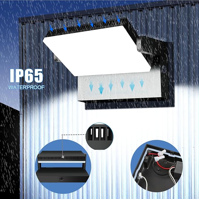 Juyace 120W LED Wall Pack Light Dusk to Dawn Outdoor Lighting Exterior Fixtures 360 °Rotation 5000K for Garage Yard Barn Area Backyard Building