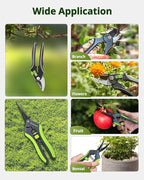 Pruning Shears for Gardening 2 Pack, 8.5" Bypass Garden Clippers and 6.5" Curved Garden Shears, Pruners with Super Sharp Stainless Steel Blades, Safety Lock, Gardening Gifts for Men Women