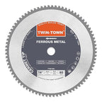 TWIN-TOWN 14-Inch 80 Teeth Dry Cut Mlid Steel and Ferrous Metal Cermet Saw Blade with 1-Inch Arbor