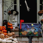 Halloween Pumpkins Magnetic Mailbox Covers Standard Size 21x18 Inches Gnome Halloween Moon Night Mailbox Wraps Letterbox Covers Garden Yard Home Decor for Outdoor