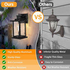 12'' Outdoor Wall Light Fixtures, Exterior Wall Lantern Waterproof, Porch Sconces Lighting with E26 Socket, Modern Matte Black Wall Lamps for House Patio Front Door, 1Pack