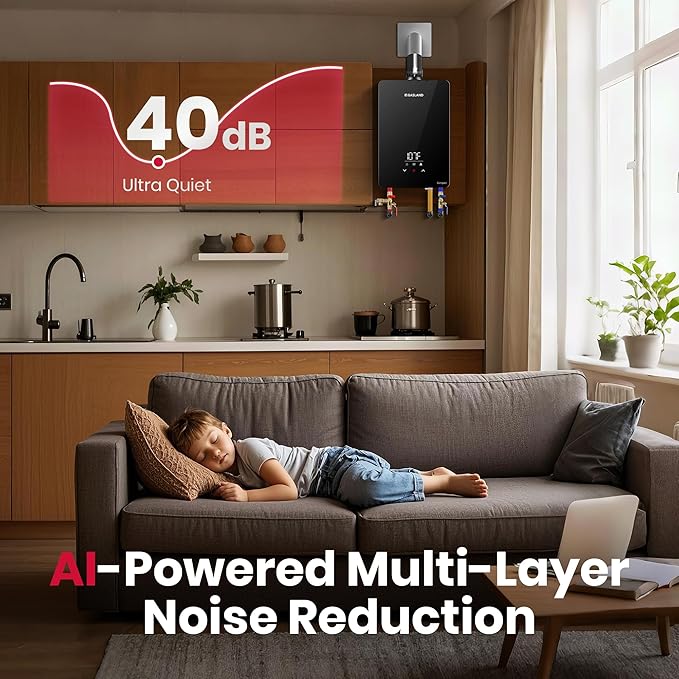 GASLAND Compact Natural Gas Tankless Water Heater Indoor, Up to 4.22 GPM 102,000 BTU Instant On-Demand Water Heater, Extremely Compact, Ultra Quiet, More Stable Temp for Residential Use, CG422NG