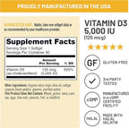 NatureWise Vitamin D3 5000iu (125 mcg) 30-Day Supply for Immune Support, Healthy Muscle Function, and Bone Health - Non-GMO, Gluten Free in Organic Extra Virgin Olive Oil, (Mini Softgel), 30 Count