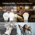 A15 LED Light Bulb 4W (40W Equivalent), 2700K Warm White, Dimmable Edison Filament, 400 Lumens, E26 Medium Base, Clear Glass – Ceiling Fan, Refrigerator/Appliance, Vanity & Chandelier (6-Pack)