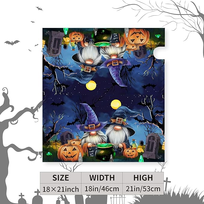 Halloween Pumpkins Magnetic Mailbox Covers Standard Size 21x18 Inches Gnome Halloween Moon Night Mailbox Wraps Letterbox Covers Garden Yard Home Decor for Outdoor