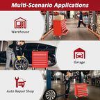7 Drawers Rolling Tool Chest with Wheels, Portable Rolling Tool Boxes with Wheels, Tool Box Storage Cabinet with Locking System for Garage (RED, 7 Drawers)
