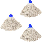 Cotton String Screw on Type Mop Replacement Head Refill Compatible with All Standard US Threading Pole - 3 PCS