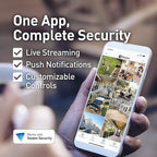 Swann Home Security Cam System with 4TB HDD, 16 Channel 8 Cam, POE Cat5e NVR 12MP HD Video, Indoor Outdoor Wired Surveillance CCTV, Color Night Vision, Heat Motion Detection, Flashing LEDs,1690008DE