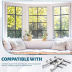 Zonon 6 Pcs 4 Hole Die Cast T Shaped Pivot Bar 3 Inches Mental Window Pivot Bar Sturdy Window Replacement Parts for Home Replacement (Steel)