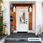 Darkaway 2pcs Large Outdoor Wall Lights for House, 18inch Exterior Lighting Fixtures Wall Mount White Outside Wall Sconce with Water Ripple Glass for Porch Patio Front Door