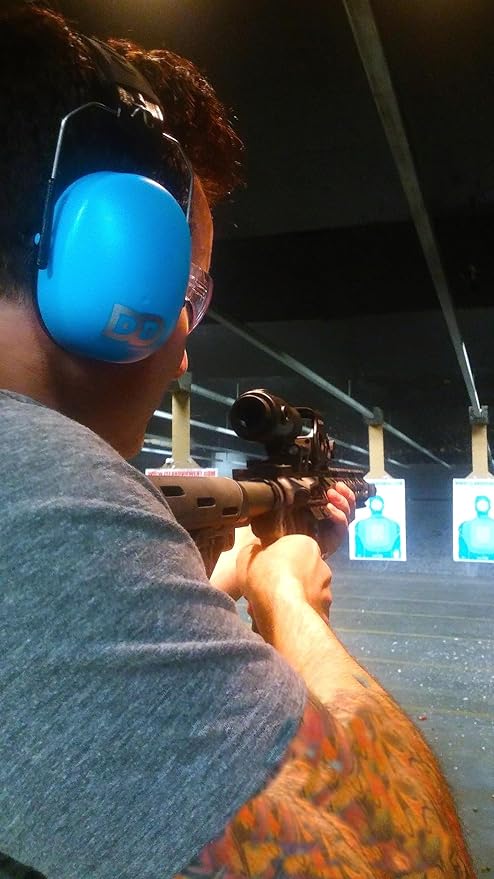 DECIBEL DEFENSE Professional Safety Ear Muffs 37dB NRR - The HIGHEST Rated & MOST COMFORTABLE Ear Protection For Shooting & Industrial Use - THE BEST HEARING PROTECTION...GUARANTEED (BLUE)