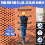 4-Rung Window Well Ladder, Heavy Duty Steel Ladder, Adjustable Basement Egress Ladder, Multi-Purpose Wall Muonted Ladder for Home Safety, Rv Ladder,700LBS