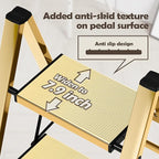 Taranta 3 Step Ladder,Aluminum Lightweight Folding 3 Step Stool with Anti-Slip Wide Pedal,330lbs Capacity Step Ladder for Household,Kitchen,Office - Gold