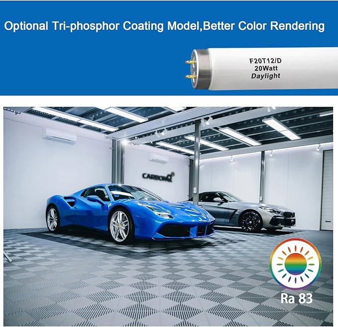 (6Pack F20T12/D Daylight 24 inch 20 watt T12 Straight Fluorescent Light Tube, 1350 Lumens, 6500K Daylight, Medium Bi-Pin G13 Base