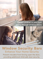 Greatim GT-DB004 Patio Door and Window Security Bar, Safety Bars for Windows, Childproof, Locking System, Anti-Lift Lock, Vertical Bar, Sliding Glass Doors/Window Lock, Adjustable (15.7~26.75 inch)