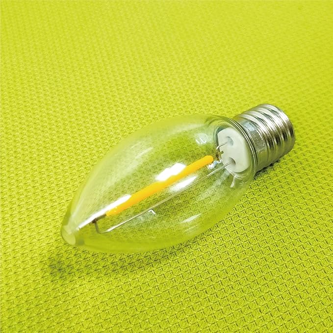 Meconard C9 Led Replacement Christmas Light Bulb, 25 Pack C9 Shatterproof Led Bulbs for Christmas Outdoor String Lights, E17 Intermediate Base, Commercial Grade Holiday Bulbs, Warm White