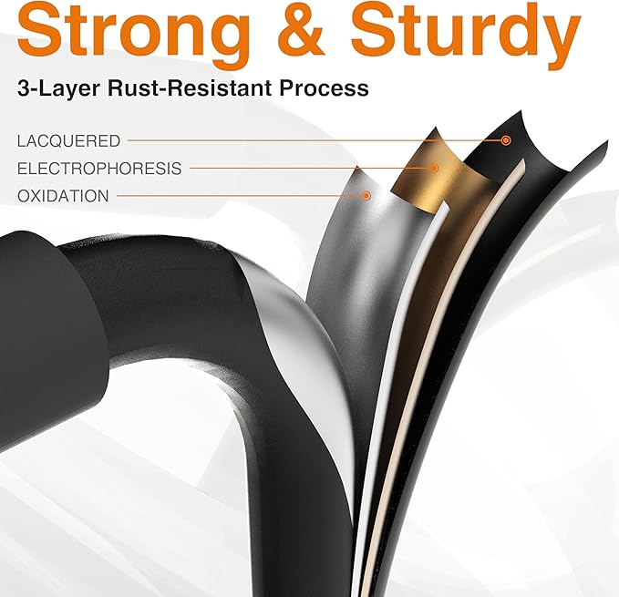 2 Step Ladder, Protable Steel Folding Stool with Wide Anti-Slip Pedal, 500lbs Sturdy Steel Ladder, Black