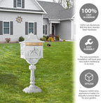 Polar Aurora Mailbox Cast Aluminum White Mail Box Postal Box Security Heavy Duty New