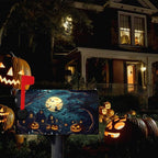 Halloween Pumpkin Castle Mailbox Covers Magnetic Standard Size 21x18 Inch Spooky Witch Mailbox Cover Moon Night Letter Post Box Wraps for Garden Yard Outdoor Decor
