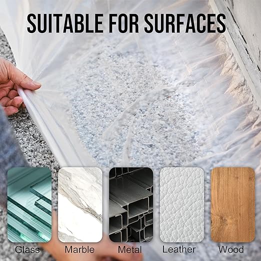 Lichamp Plastic Cover for Painting, Pre-Taped Masking Film, 22 inch x 30 Yard x 3 Rolls (90 Yards Total), Painters Plastic with Tape, Advanced Masking Tape Film