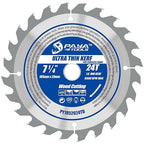 7-1/4-Inch 24-Tooth Circular Saw Blade, 0.063" Ultra Thin Kerf Blade 20mm Bore (16mm Reduction Ring Included), ATB Framing Blade for Wood Fast Cutting