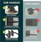 Mega Handles Apex Passage Door Handle - 1 Pack Reversible Black Door Handle, Heavy Duty No Lock Door Handles Interior for Closet & Hallway, Fits All Standard Door Sizes - Matte Black