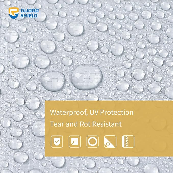 GUARD SHIELD Heavy Duty Tarp 20x20 Feet Silver Multi Purpose Thick Waterproof Poly Tarp Cover 10mil
