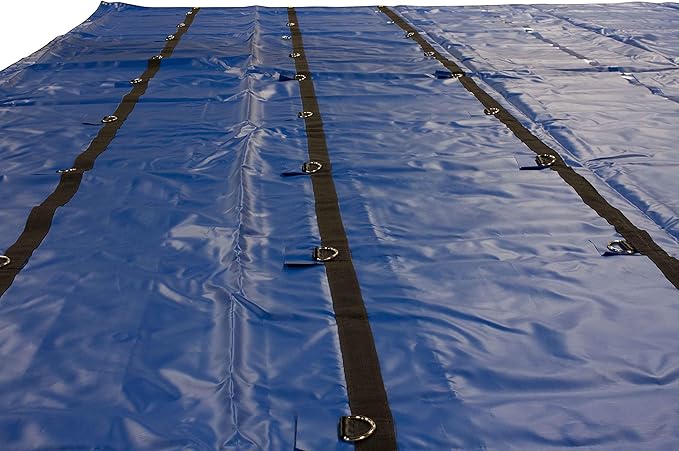 Mytee Products 20' x 27' Flatbed Truck 18 Oz Lumber Tarp with 6 FT Drop - Blue Heavy Duty Vinyl Waterproof Tarp for Trailers to Protect Cargo from Wind, Rain, Snow and Sun
